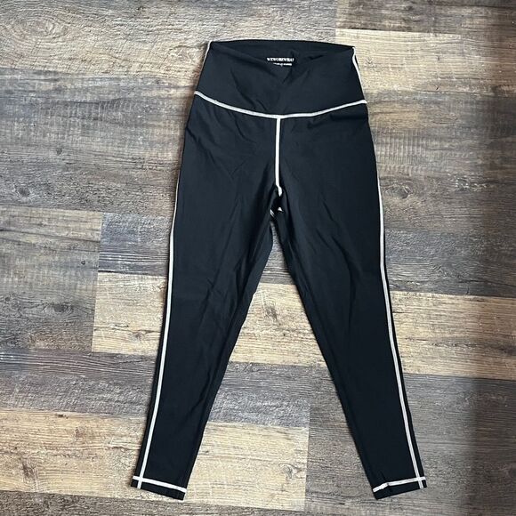 WeWoreWhat Black Leggings with White Accents - Picture 2 of 6